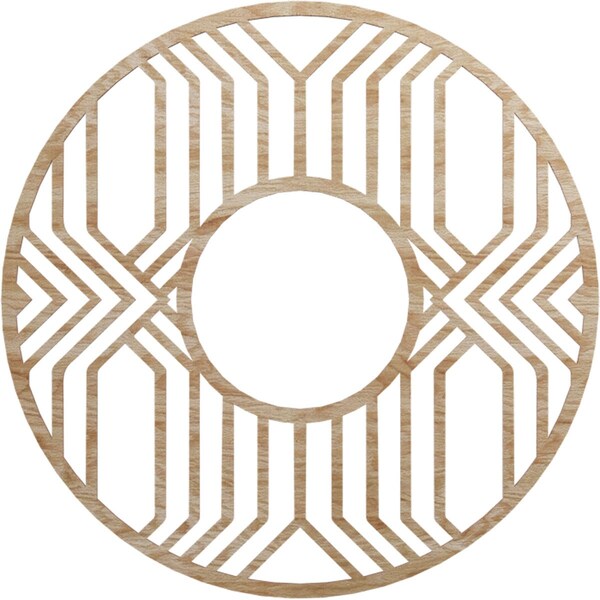 Ekena Millwork Empire Wood Fretwork Pierced Ceiling Medallion, Red Oak, 32"OD x 11 3/4"ID x 1/4"T CMWP32X32X0250EPRO - main